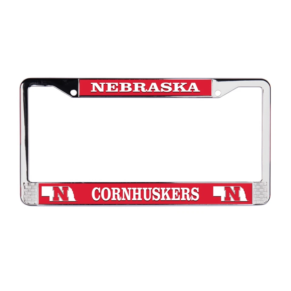 Nebraska Cornhuskers NCAA 3D Polyurethane Chrome License Plate Frame for Car-SUV - Image 1 of 1