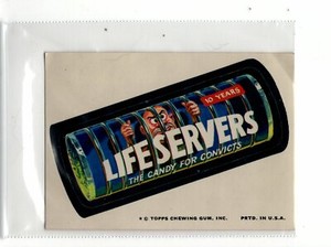 1974 TOPPS WACKY PACKAGES -LIFESERVERS CANDY- SERIES 10