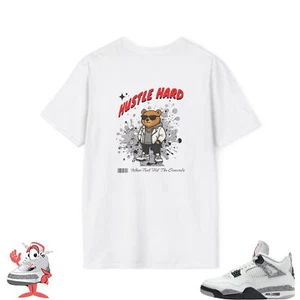 Passendes Shirt für Air Jordan Retro 4 White Cement OG IV Tee Vintage Nike Hustle - Bild 1 von 17