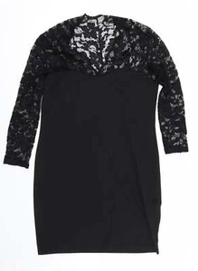 Vestido Camiseta Elite99 Mujer Negro Floral Mezcla Algodón Talla M Cuello en V - Imagen 1 de 12