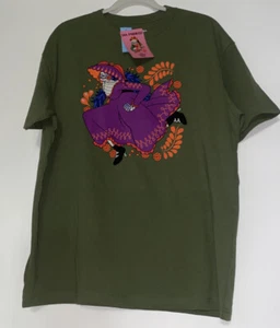 Dia Pacheco Shirt Women's XL Green Sugar Skull Short Sleeve Graphic Katrina - Picture 1 of 5