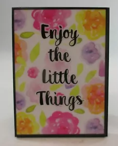 ETOP Enjoy the little things FRÜHLING SCHREIBTISCH DEKO Mini Plakette Magnet Ganz - Bild 1 von 4