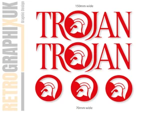 Trojan Records Ska Stickers   RED PAIR  Reggae Skinhead Scooters Vans - Picture 1 of 11