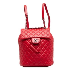 CHANEL Matrasse COCO Mark SilverMetal Chain Backpack Rucksack Damen 【Gebraucht】 - Bild 1 von 10