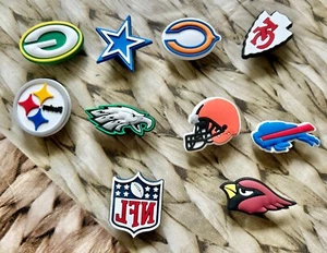 New ~ NFL Shoe Charms ~ For Crocs or Bracelet ~ Set of 2 - Picture 1 of 23