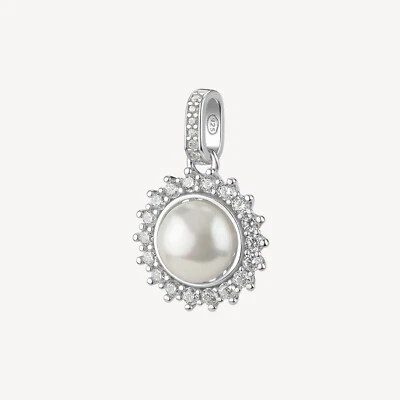BROSWAY FANCY CHARM CIONDOLO CON  PERLA E GIRO DI ZIRCONI IN ARGENTO 925 FIW133 - Immagine 1 di 4
