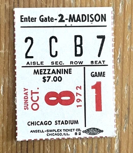 10/8/72 HOCKEY OPENING DAY TICKET STUB-RANGERS/BLACKHAWKS-STEVE VICKERS GM #2 - Picture 1 of 1