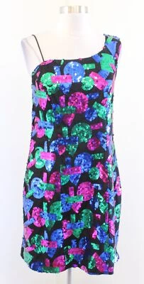 Vtg Alfred Angelo Colorful Sequin Geometric Cocktail Party Dress Size S M ? - Image 1 of 4