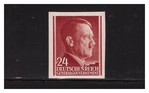GERMAN OCCUPATION OF POLAND SC.N83 1941 24G HITLER HEAD IMPERF VERY RARE MNH PG4 - Picture 1 of 2