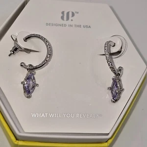 Bomb Party Earrings ER52803 Carrying Your Love -Lavender Topaz Cubic Zirconia - Picture 1 of 2