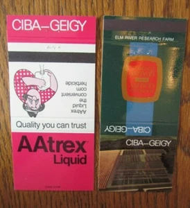 FARM IMPLEMENT: CIBA-GEIGY HERBICIDE 2 DIFFERENT MATCHBOOK MATCHCOVERS -F8 - Picture 1 of 1