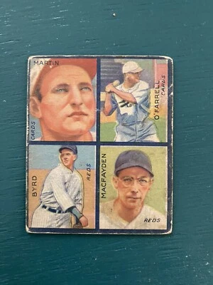1935 Goudey 4 in 1 Card, Martin/O'Farrell/Byrd/MacFayden - Image 1 of 4