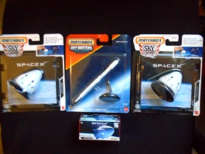 Matchbox SPACEX Falcon Heavy Rocket 2 SPACE X Dragon Sky Busters, Tesla X - Picture 1 of 1