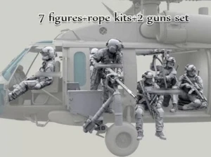 1/35 resina HH-60G Pave Hawk helicóptero tripulación conjunto (SIN AVIÓN) 7 figuras + cuerda + armas - Imagen 1 de 12