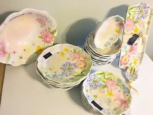 Tahari Melamine Dinner Sets Floral Spring Bloom Plates, Bowls, Platters U Pick