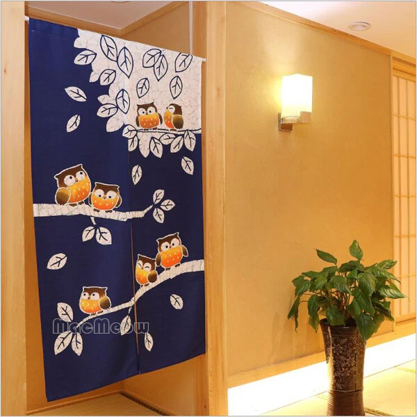 Tapiz divisor puerta habitación cortina noren japonés Lucky Owl oferta especial Foto 1 de 4