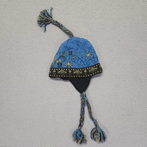 Tey-Art Beanie Hat Tassels Ear Flaps Alpaca Made in Peru Knit Pattern Cap - Picture 1 of 17