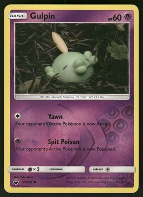 2018 Lightly Played Pokemon Gulpin 57/168 Celestial Storm - Image 1 of 3