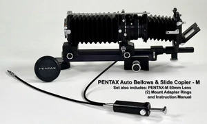 PENTAX Slide Copier, Auto Bellows-M, & 55mm Lens BOXED SET in Pristine Condition - Picture 1 of 23