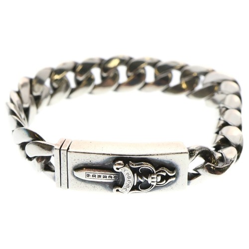 CHROME HEARTS Bracciale bambino CROMO CUORI ID BBY PUGNALE argento 18LINK BCA153 usato82c02f0