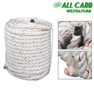 2038 Pfund 3/4 Zoll x 120 Fuß Seil Polyester/Nylon Camping Schnur weiß mit rotem Tracer - Bild 1 von 12