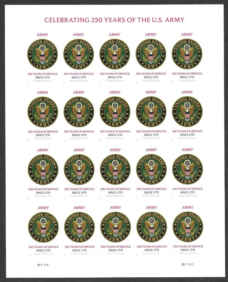 Scott #6003a IMPERFORATE (NO DIE-CUT), Army 250th Pane of 20 MNH-IMMACULATE! - Image 1 of 1