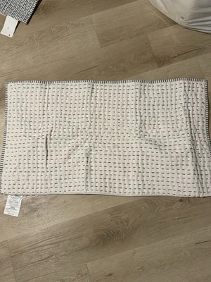 Pottery Barn Pick-Stitch Wheaton Reversível Listrado Acolchoado Sham King Chambray! - Imagem 1 de 4