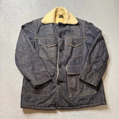 Chaqueta De Colección Sears Roebucks Para Hombres 36 Azul Denim Sherpa Vellón Western Rodeo Foto 1 de 4