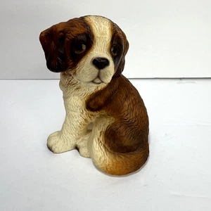 Vintage Harvey Knox Regno ST. BERNARD CUCCIOLO STATUINA porcellana 3 3/4 pollici (1986) - Foto 1 di 8