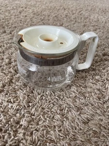 Mr. Coffee 4 Cup Glass Decanter Coffee Pot And Lid Replacement White READ! - Picture 1 of 15