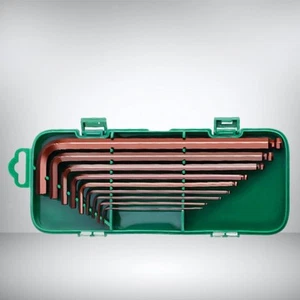 9Pcs Metric Hex Key Wrench Set L Type Screwdriver with Storage Box 1.5mm to 10mm - Picture 1 of 5