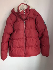 Soul Cal & Co Red Fleece Lived Hooded Coat Size L (T36) - Picture 1 of 10