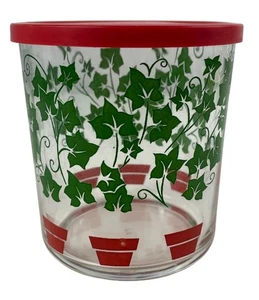 Vaso de queso Hazel Atlas Cottage con tapa roja hiedra en macetas rojas - Imagen 1 de 12