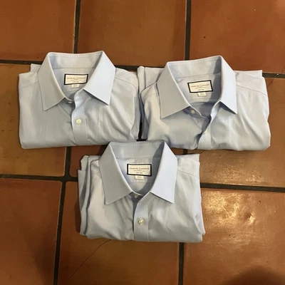 Charles Tyrwhitt Slim Fit Long Sleeve Dress Shirt Solid Blue Mens 17/35 Lot of 3 - Image 1 of 4