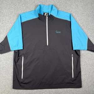 FootJoy Golf mezza zip maglione a vento XL uomo blu nero giacca leggera - Foto 1 di 7