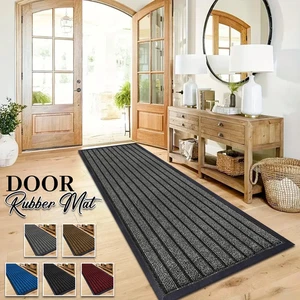 Hallway Runner Rugs Non Slip Heavy Duty Rubber Door Mat Indoor Outdoor Mats UK - Picture 1 of 46