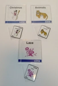 Brother Embroidery Cards Christmas Animals & Lace Complete w/ Case & Inserts - Picture 1 of 8