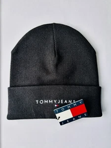 Tommy Jeans Beanie Hat Black | Logo Cuff Knit | Men | One size | BNWT | RRP £35 - Picture 1 of 3