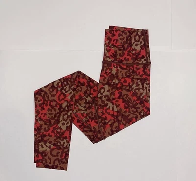 Women’s Offline By Aerie Legging M Long High Rise Long Inseam Red Brown Leopard - Image 1 of 4