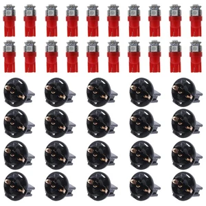 Red T10 LED Bulbs 194 W5W Car Dash Lights Gauge Cluster PC195 PC194 12V 20-Pack - Picture 1 of 9