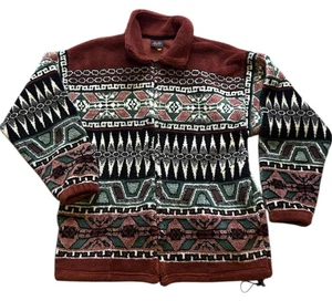 Chaqueta para mujer Mazmania polar estampado azteca talla pequeña bolsillos con cremallera cálida de colección - Imagen 1 de 10
