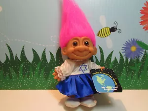 AROUND THE WORLD ISRAEL - Bambola Troll Russ 5" - NUOVA IN BUSTA ORIGINALE - Foto 1 di 4