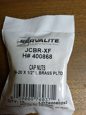 CONNECTOR CAP NUT STEEL BRASS PLATED 1/4-20 X 1/2" LENGTH PACK OF 10 - Imagem 1 de 4