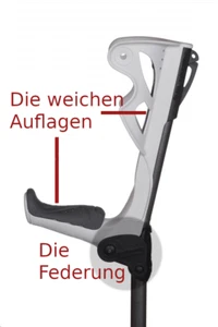 FDI Krücken - ERGODYNAMISCH - Gefedert - 1 Paar für Perso. zwischen 60 und 75kg - Bild 1 von 13