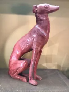 Grande statua cane levriero alluminio fuso scultura frustata statuina alta 21" - Foto 1 di 10