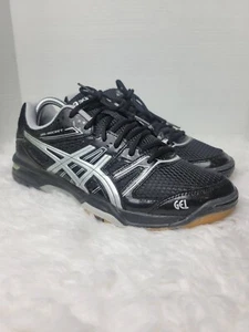 Asics Gel-Rocket Womens Volleyball Court Shoes Size 10 Black Gray B455N - Picture 1 of 10