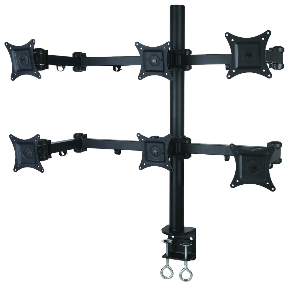 Soporte de montaje de escritorio para monitor 6 monitores | Seis (6) pantallas de hasta 27" Foto 1 de 1