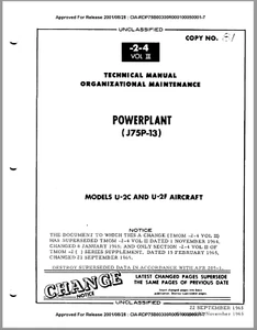 209 Page U-2 U2-C U2-F Spy Airplane Powerplant J75P-13 Maintenance Manual on CD - Picture 1 of 12