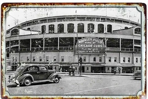 Wrigley Field Chicago Cubs Tin Sign 8 x 12 ALL METAL - Picture 1 of 1