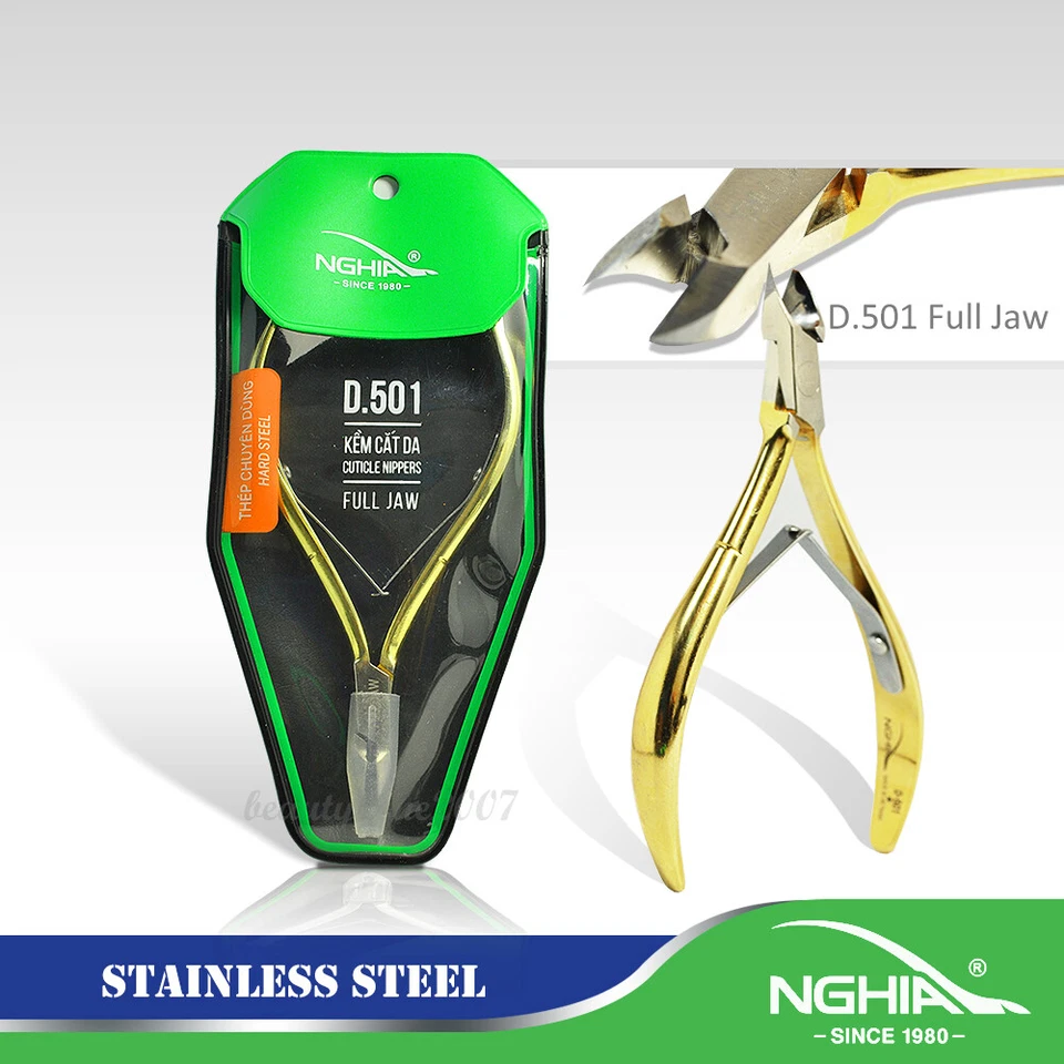 NGHIA Stainless Steel Cuticle Nippers D-501 Full Jaw 16